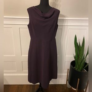 Talbots plum colored dress with draped neckline